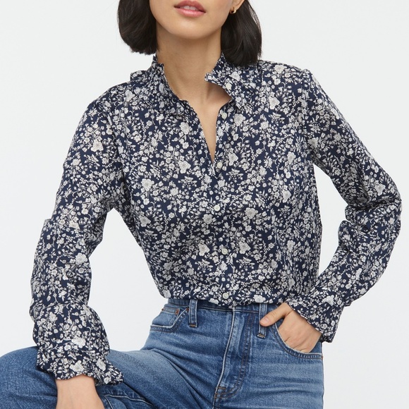 J. Crew Ruffle Collar in Libery® Summer Bloom - Picture 1 of 7